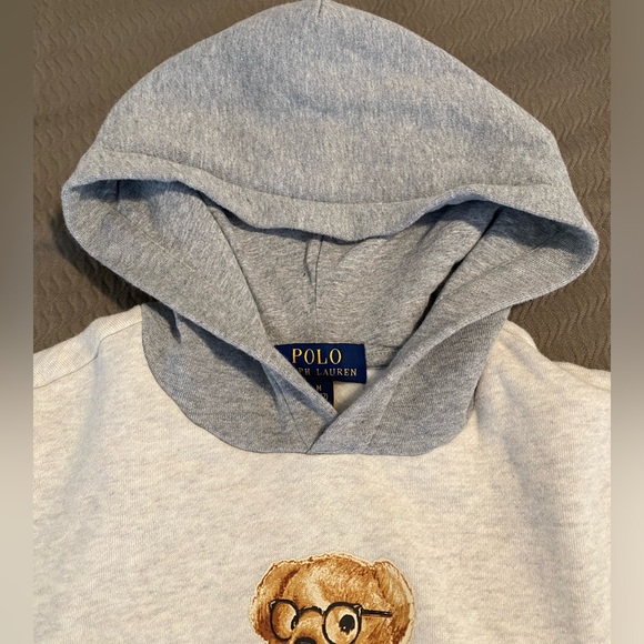 Polo Winter Holiday Bear Ralph Lauren Fleece Hoodie sweatshirt camouflage EUC 🐻 - Picture 5 of 10
